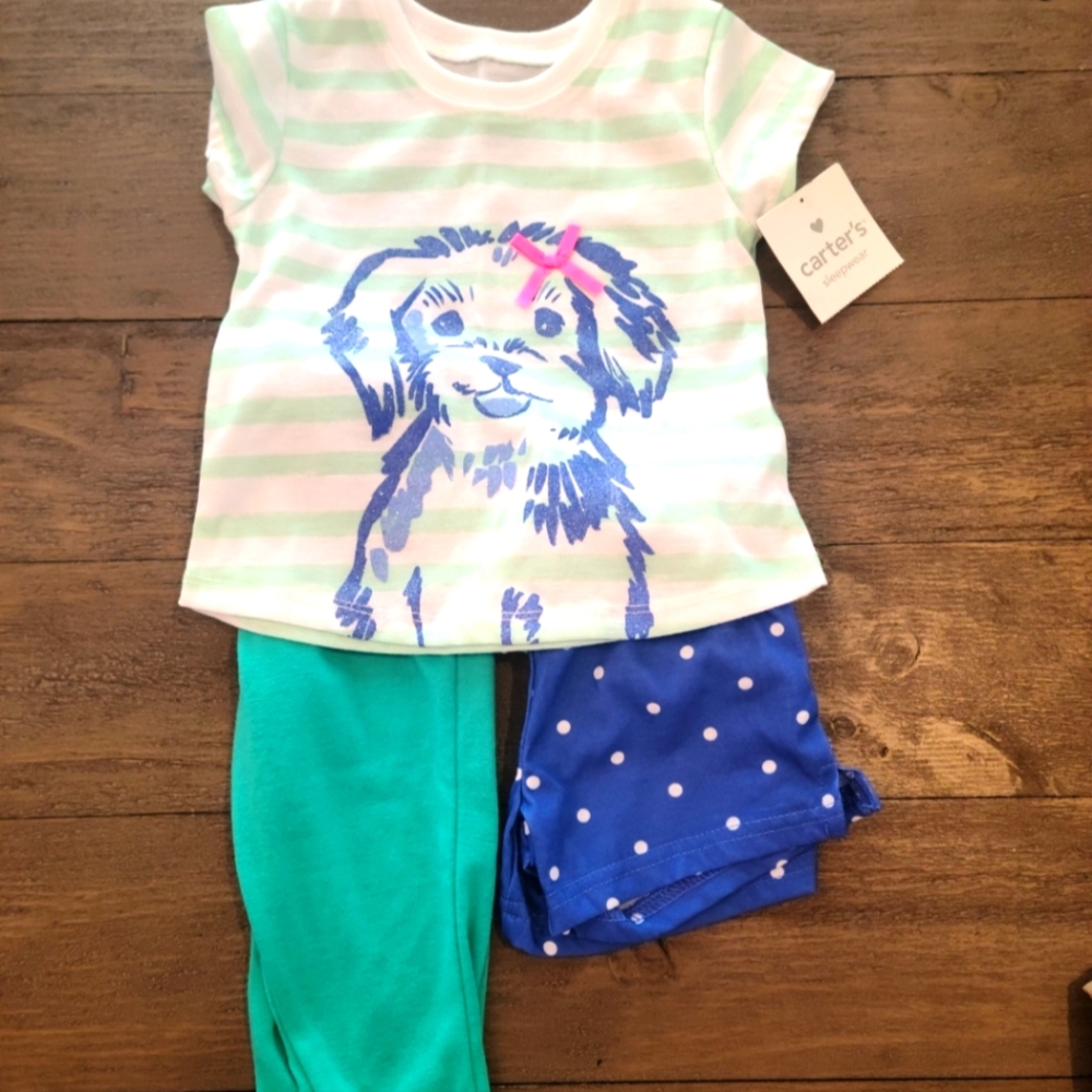 NWT 3 piece Carter's puppy pj set
